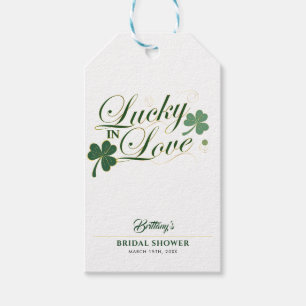 Lucky in Love St Patrick's Modern Bridal Shower  Gift Tags