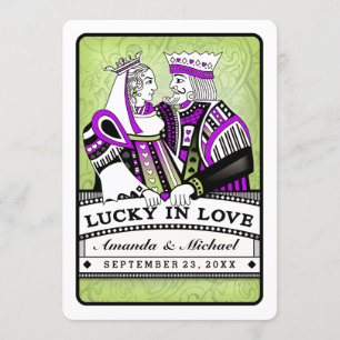 Lucky in Love Together with Families Wedding Invitation