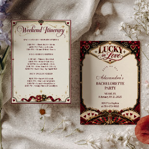 Lucky in Love Vegas Bachelorette Invitation