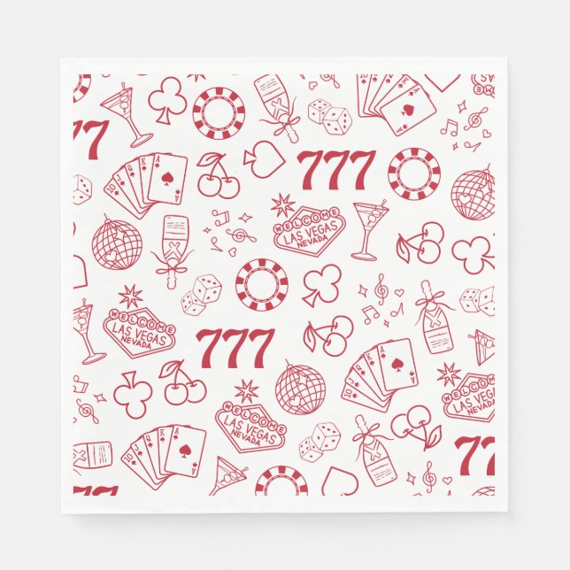 Lucky In Love Vegas Bachelorette Napkin (Front)
