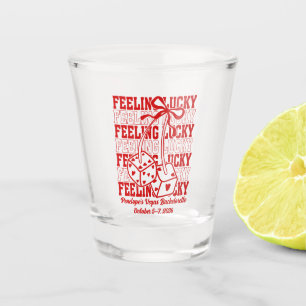 Lucky in Love Vegas Bachelorette Party Shot Glass