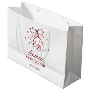 Lucky in Love Vegas Casino Dice Bow Bridesmaid Large Gift Bag