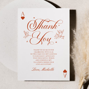 Lucky In Love Vintage Cupid Bridal Shower Thank You Card