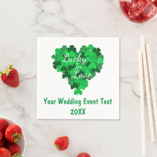 Lucky In Love Wedding Event Napkin
