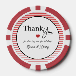 Lucky in Love Wedding Favor Poker Chips