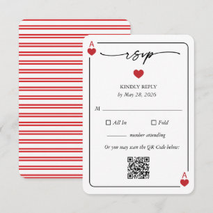 Lucky in Love Wedding RSVP Card with QR Option