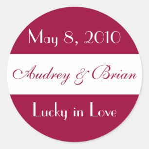 "Lucky in Love" Wedding Sticker
