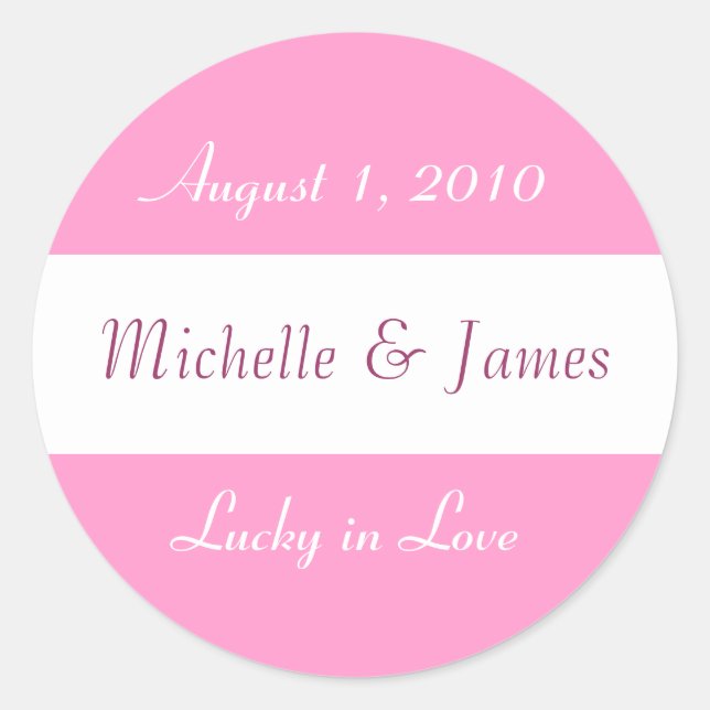 "Lucky in Love" Wedding Sticker (Front)