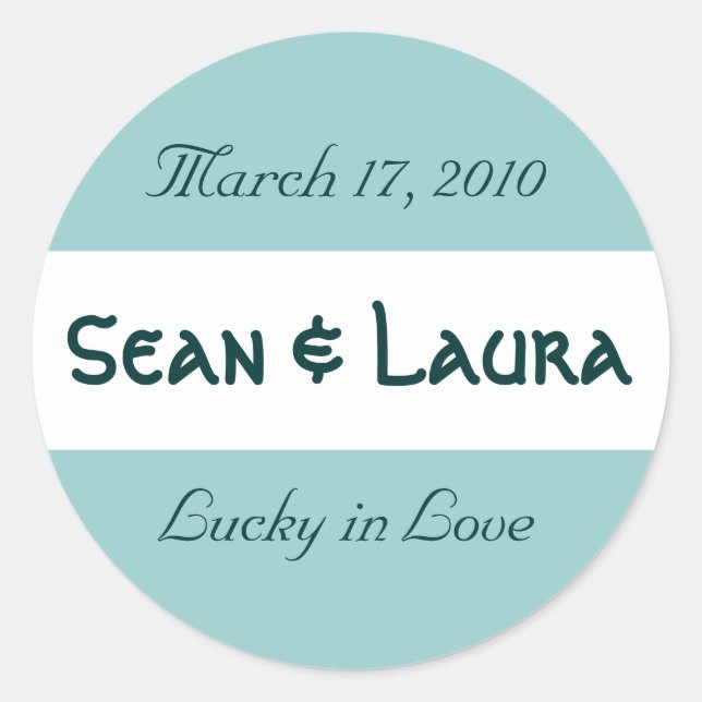 "Lucky in Love" Wedding Sticker (Front)