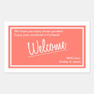 Lucky In Love - Welcome Bag Sticker - Coral