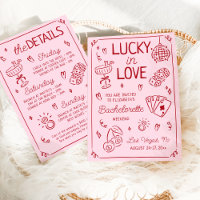 Lucky In Love Whimsical Hand Drawn Bachelorette
