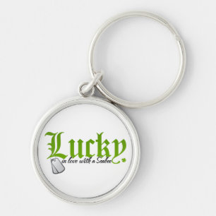 Lucky in Love with a Seabee Keychain