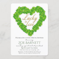 Lucky In Lover Clover Bridal Shower Invitation