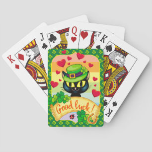 Lucky Irish Cat! Playing Cards