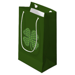 Lucky Irish Clover Dark Green Small Gift Bag