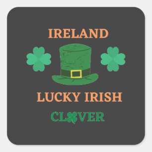 Lucky Irish clover Ireland  Square Sticker