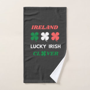 Lucky irish clover ireland st.patrick's day hand towel