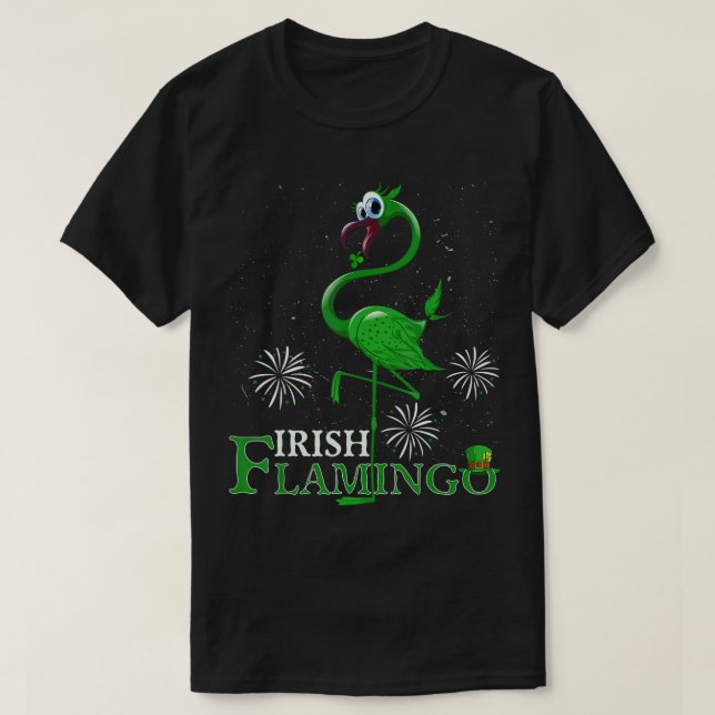 Lucky Irish Flamingo Green Saint Patrick Day 2023  T-Shirt (Design Front)
