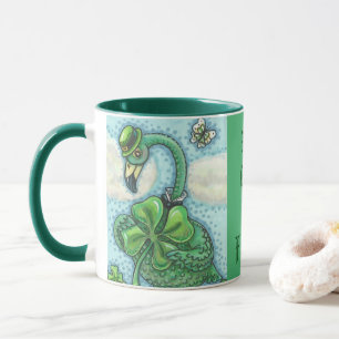 Lucky Irish Flamingo ST. PATRICK'S DAY MUG green