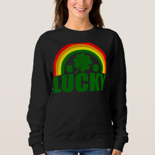 Lucky Irish Four Leaf C St Patrick's Day Rainbow Sweatshirt