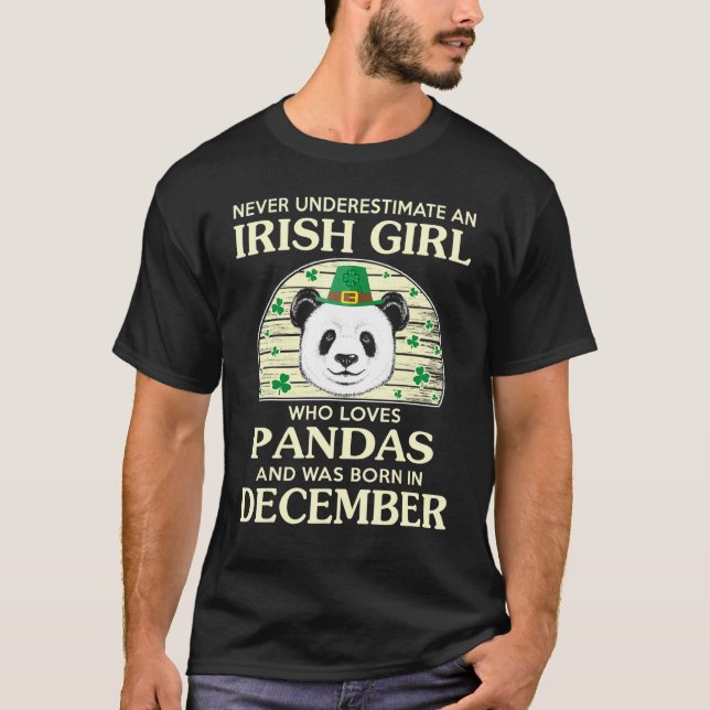 Lucky Irish Girl Who Loves Pandas Saint Patrick's  T-Shirt (Front)