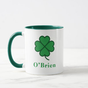 Lucky Irish Green Clover Personalized Coffee Mug