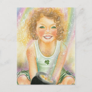 Lucky Irish Leprachaun Postcard