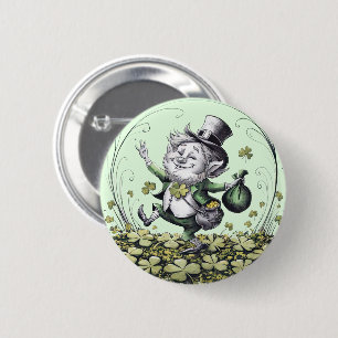 Lucky Irish Leprechaun 2 Inch Round Button