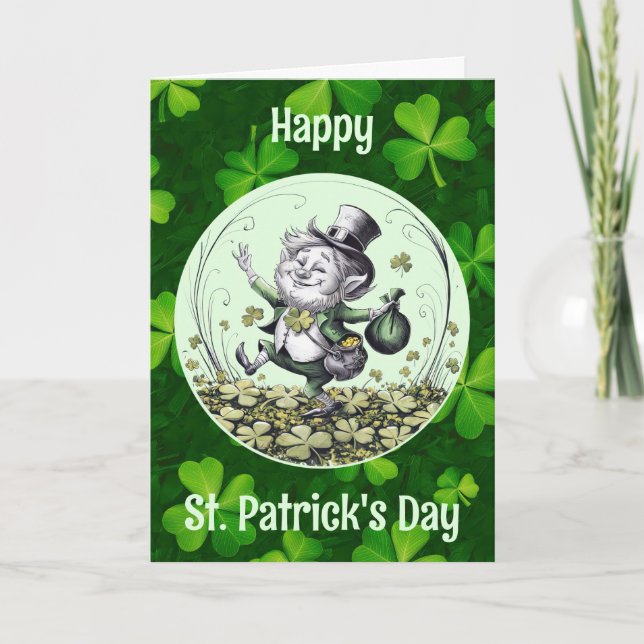 Lucky Irish Leprechaun Card (Front)