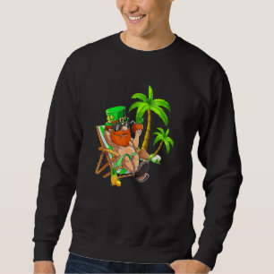 Lucky Irish Leprechaun Hawaiian Surfing St Patrick Sweatshirt