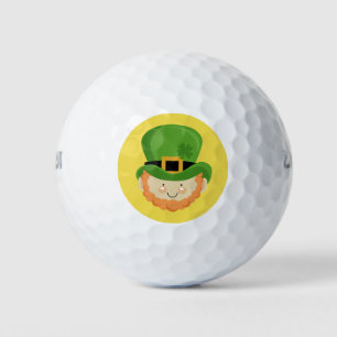 Lucky Irish Leprechaun with shamrock in his hat Golf Balls