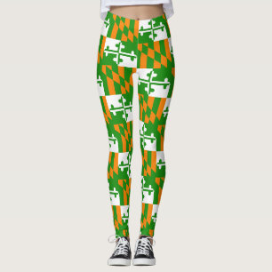 Lucky Irish Maryland Flag Leggings Yoga Pants