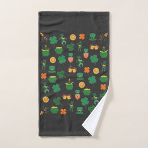 Lucky Irish pattern symbols, saint patrick's day Hand Towel