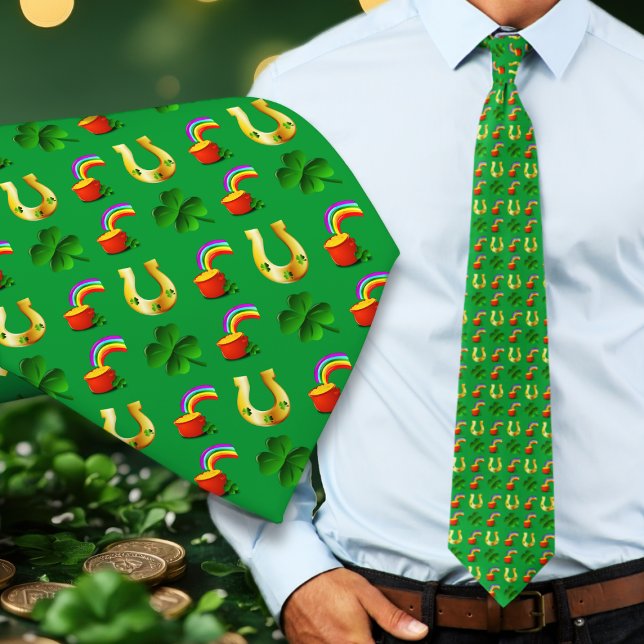 Lucky Irish Pot of Gold Horseshoe Tie (Creator Uploaded)