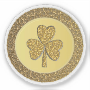 Lucky Irish Shamrock Gold Coin