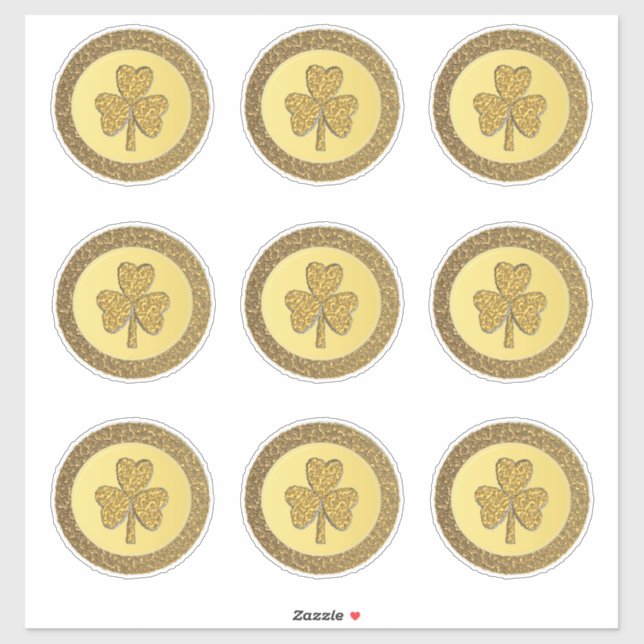 Lucky Irish Shamrock Gold Coin (Sheet)