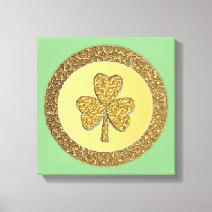 Lucky Irish Shamrock Gold Coin Canvas Print