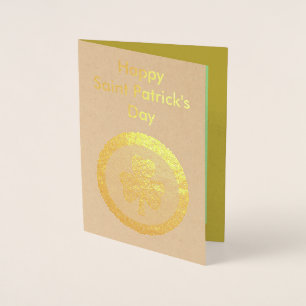 Lucky Irish Shamrock Gold Coin Custom Foil Card