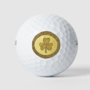 Lucky Irish Shamrock Gold Coin Golf Balls