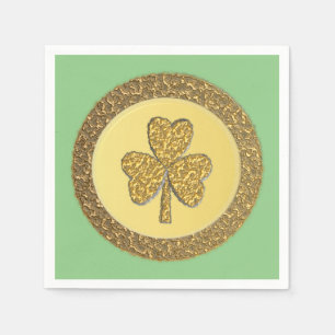 Lucky Irish Shamrock Gold Coin Napkin
