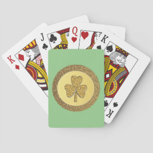 Lucky Irish Shamrock Gold Coin Playing Cards