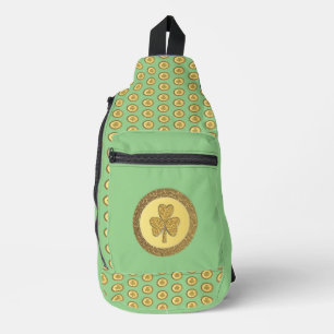 ]Lucky Irish Shamrock Gold Coin Sling Bag