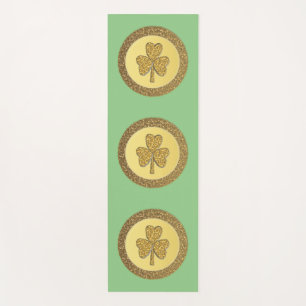 Lucky Irish Shamrock Gold Coin Yoga Mat