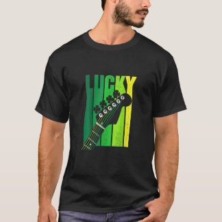 Lucky Irish Shamrock Guitar For Guitarist St Patri T-Shirt