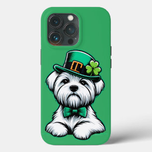 Lucky Irish Shamrock Maltese Dog St Patricks Day iPhone 13 Pro Case