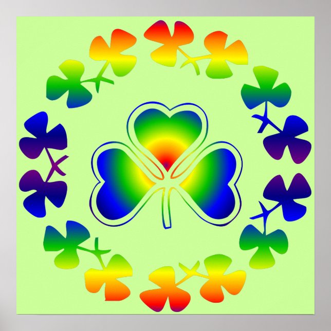 Lucky Irish | Shamrock Rainbow Poster (Front)