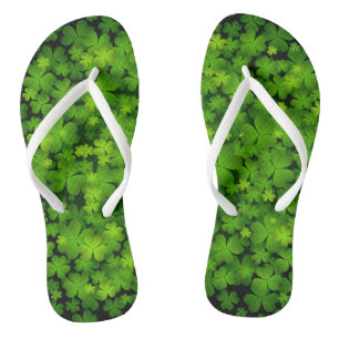 Lucky Irish Shamrocks Flip Flops