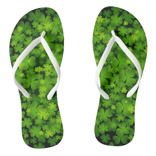 Lucky Irish Shamrocks Flip Flops (Footbed)