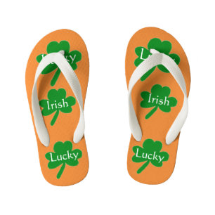 Lucky Irish Shamrocks Flip Flops