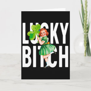 Lucky Irish St Patrick's Day Funny Quotes Women  Card